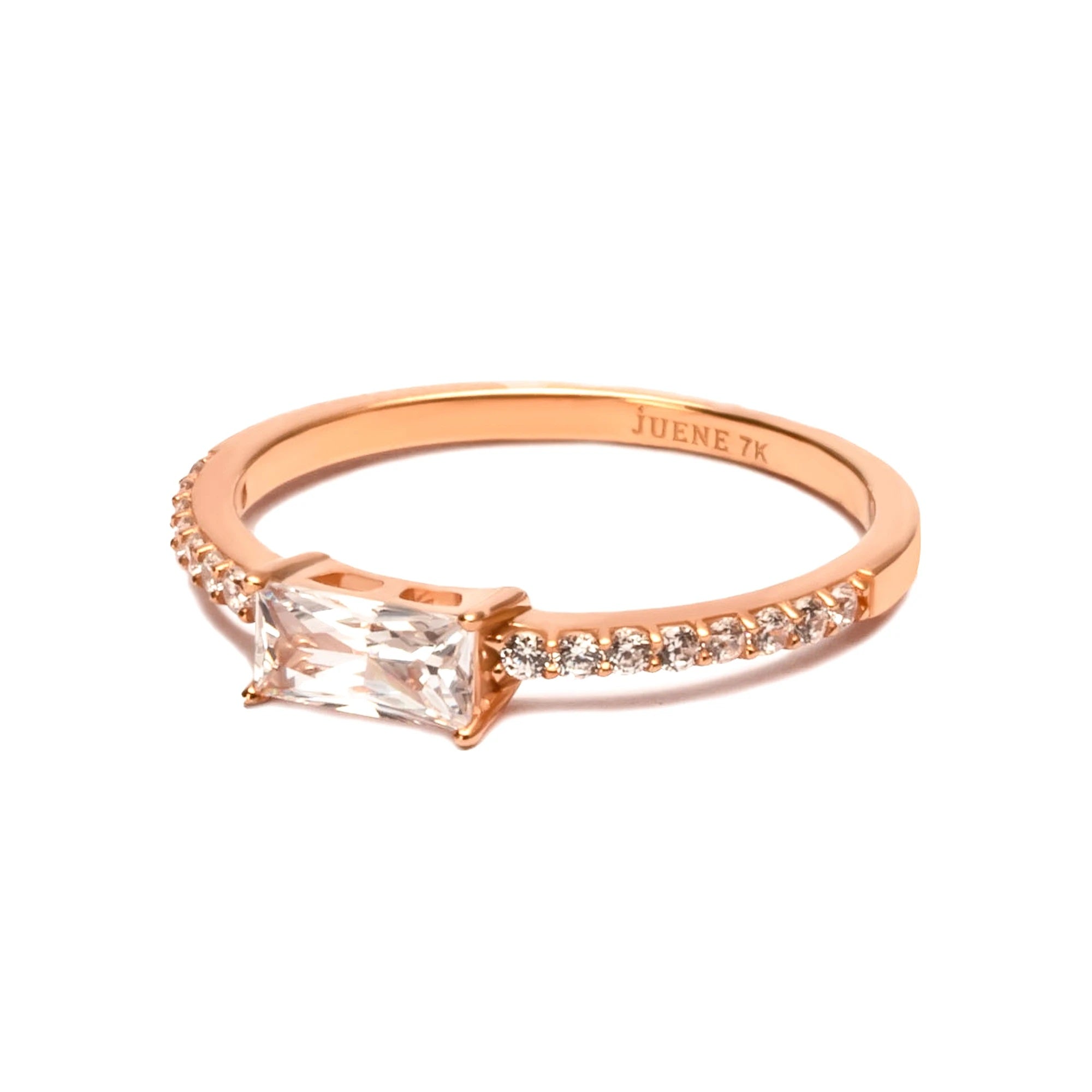 Cincin Emas 7k - Sage Gold Ring - Quadra Collection - Juene Jewelry