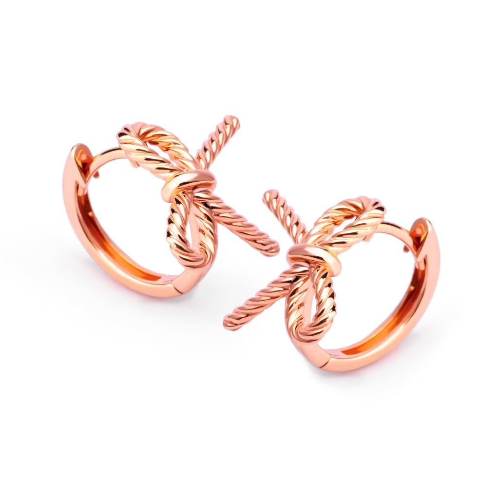 Anting Emas 7k - Twist Ribbon Hoops Earring - Lumina Collection - Juene Jewelry - Juene