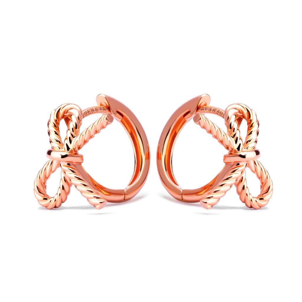 Anting Emas 7k - Twist Ribbon Hoops Earring - Lumina Collection - Juene Jewelry - Juene