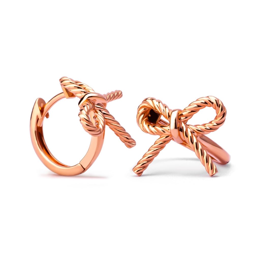 Anting Emas 7k - Twist Ribbon Hoops Earring - Lumina Collection - Juene Jewelry - Juene