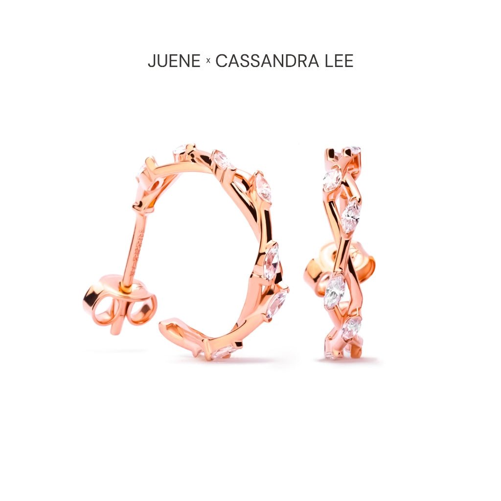 Anting Emas 7k - Wavey Gold Stud Earring - Juene x Cassandra Lee Enchanted Collection - Juene Jewelry - Juene