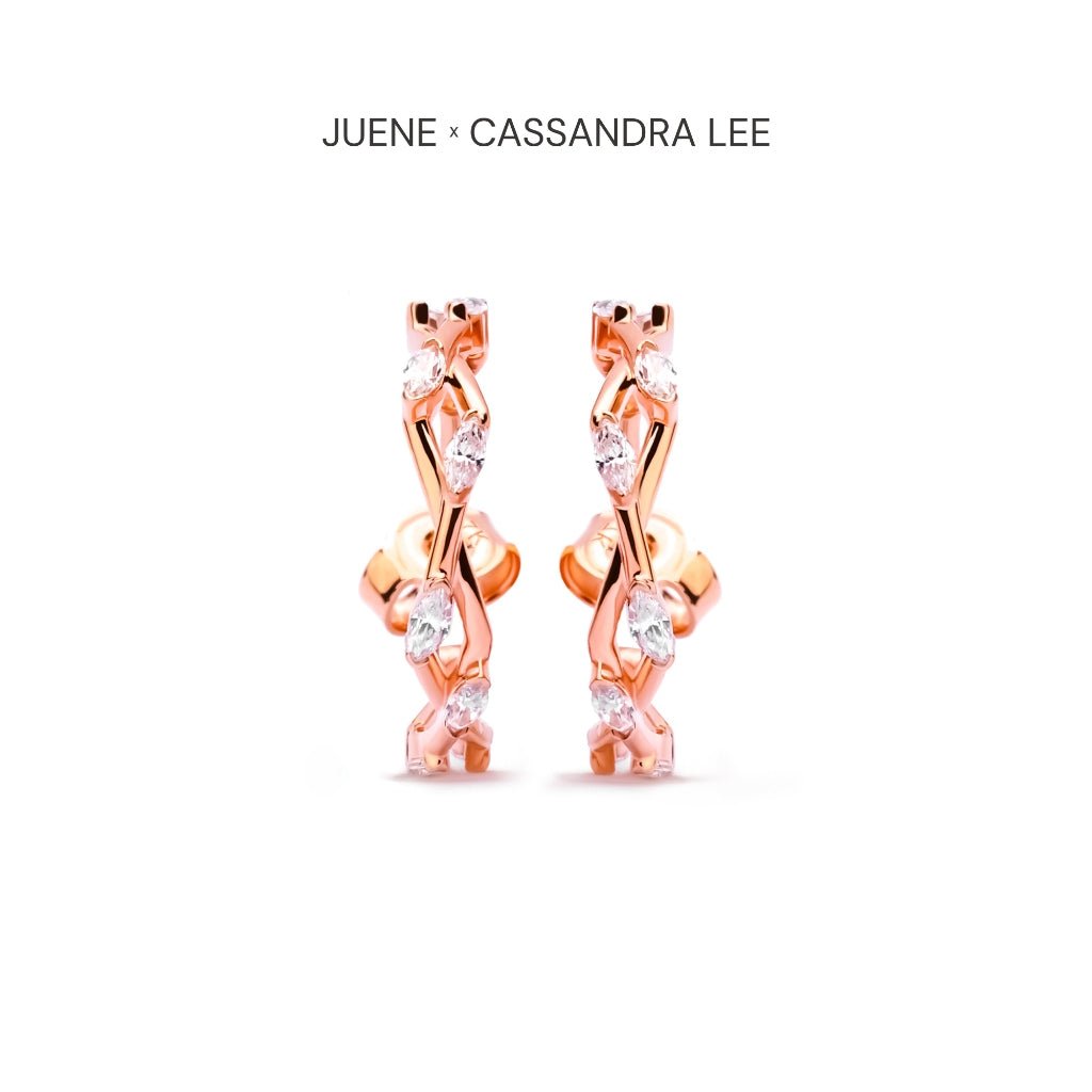 Anting Emas 7k - Wavey Gold Stud Earring - Juene x Cassandra Lee Enchanted Collection - Juene Jewelry - Juene