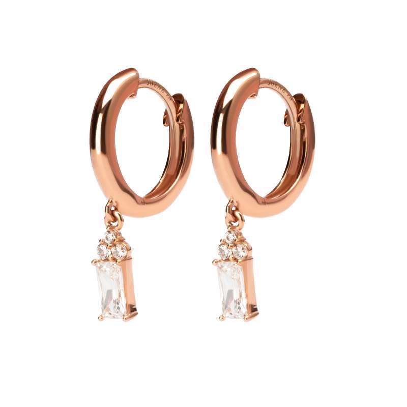 Anting Hoops Emas 7k - Nora Gold Hoops Earring - Quadra Collection - Juene Jewelry