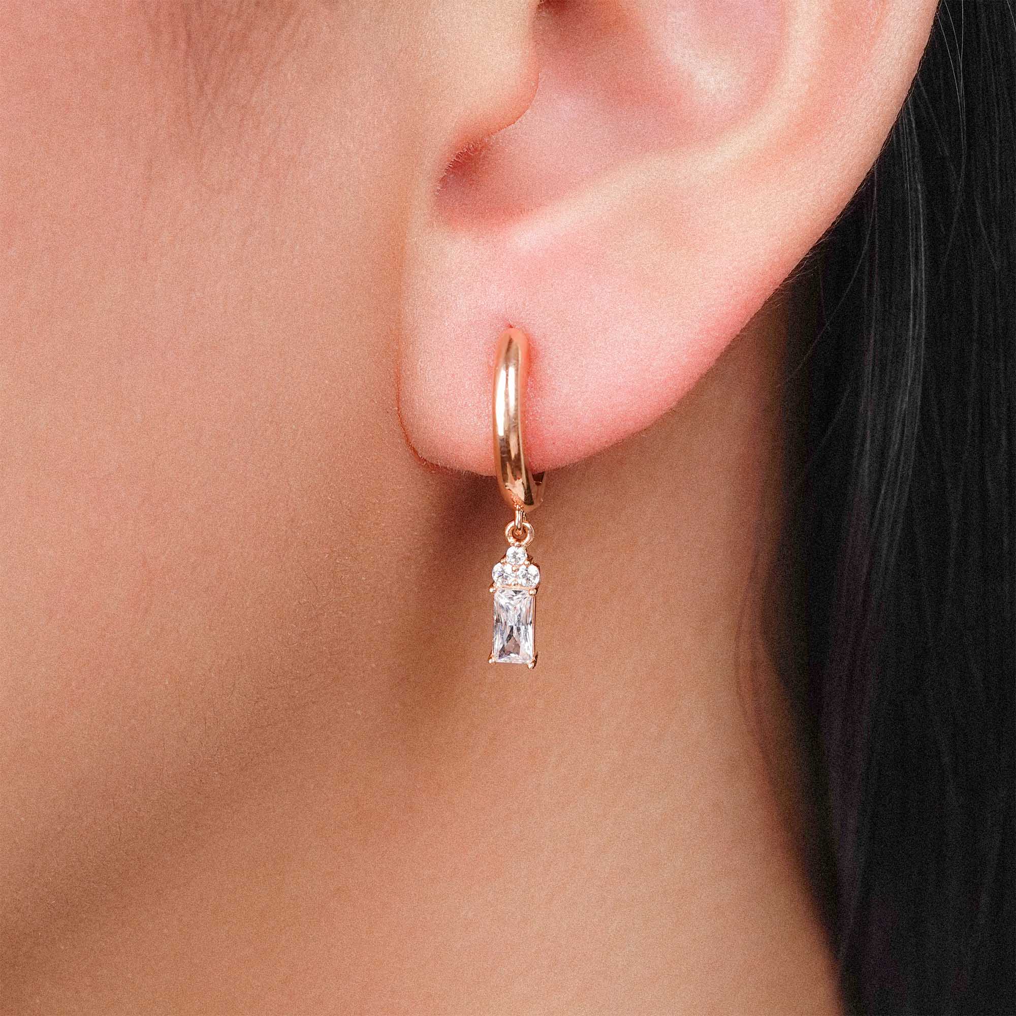 Anting Hoops Emas 7k - Nora Gold Hoops Earring - Quadra Collection - Juene Jewelry - Juene