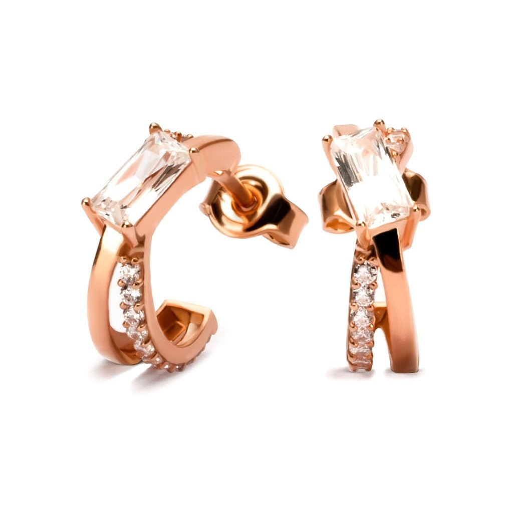 Anting Tusuk Emas 7k -  Kyara Gold Stud Earring - Quadra Collection - Juene Jewelry