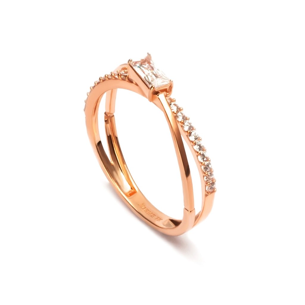 Cincin Emas 7k -  Maisa Gold Ring - Quadra Collection - Juene Jewelry