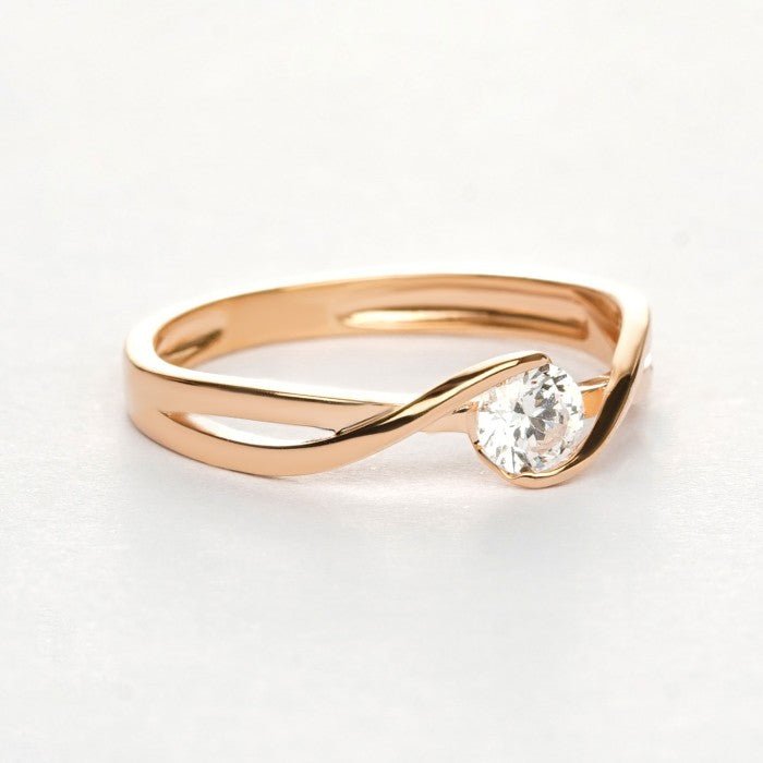 Cincin Emas 7k - Waves Gold Ring  - Dazzling Juene Collection - Juene Jewelry