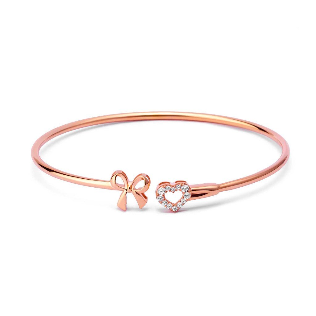 Gelang Emas 7k - Ribbon Love Gold Bangle - Lumina Collection - Juene Jewelry - Juene