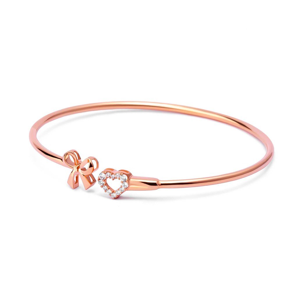 Gelang Emas 7k - Ribbon Love Gold Bangle - Lumina Collection - Juene Jewelry - Juene