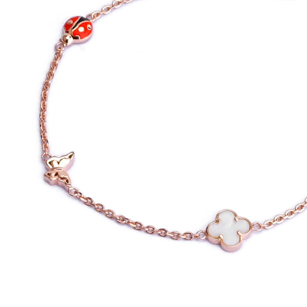 Gelang Serut Emas 7k - Ladybug Gold Bracelet - Mother of Pearl Collection - Juene Jewelry - Juene