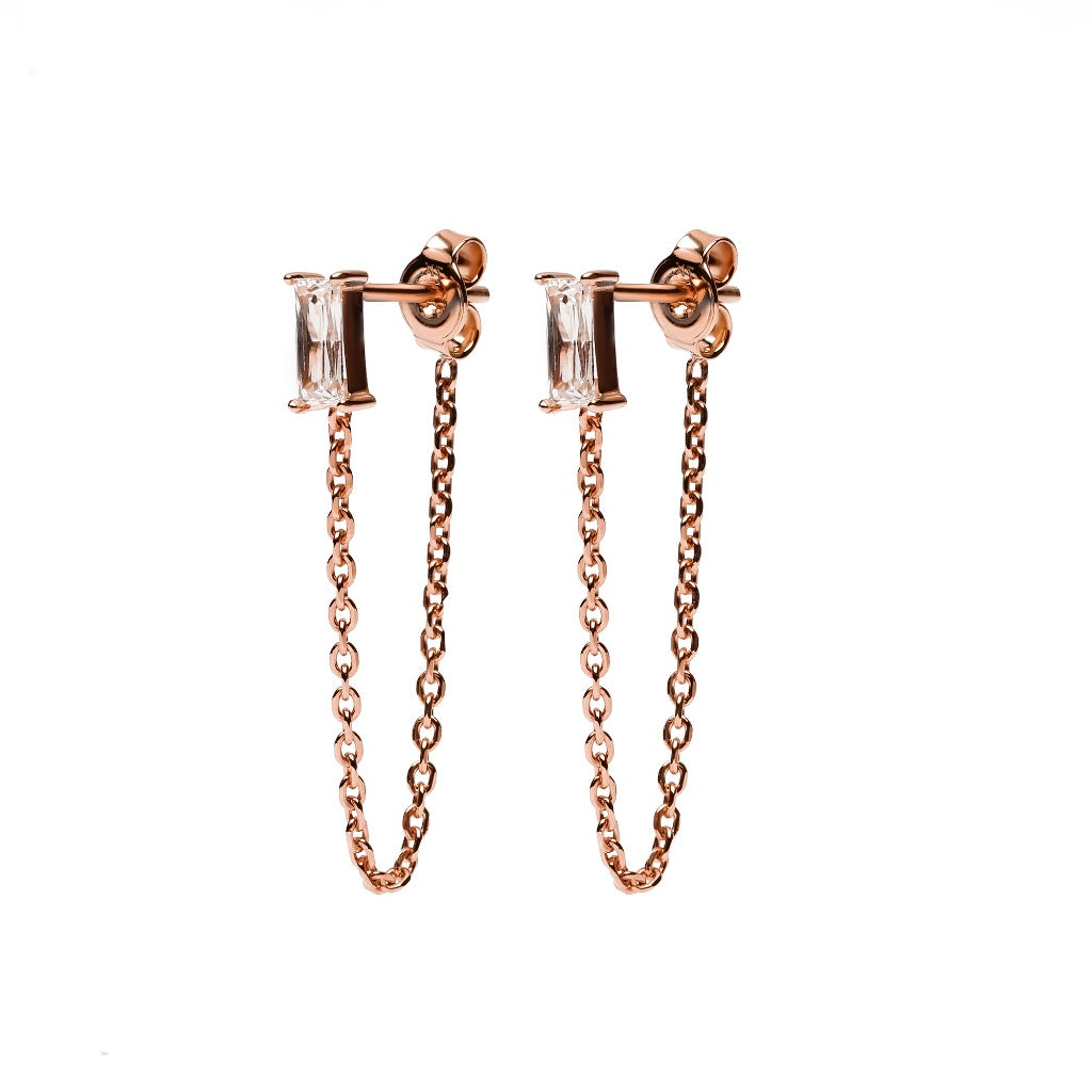 Anting Tusuk Gantung Emas 7k - Vina Gold Earring - Quadra Collection - Juene Jewelry
