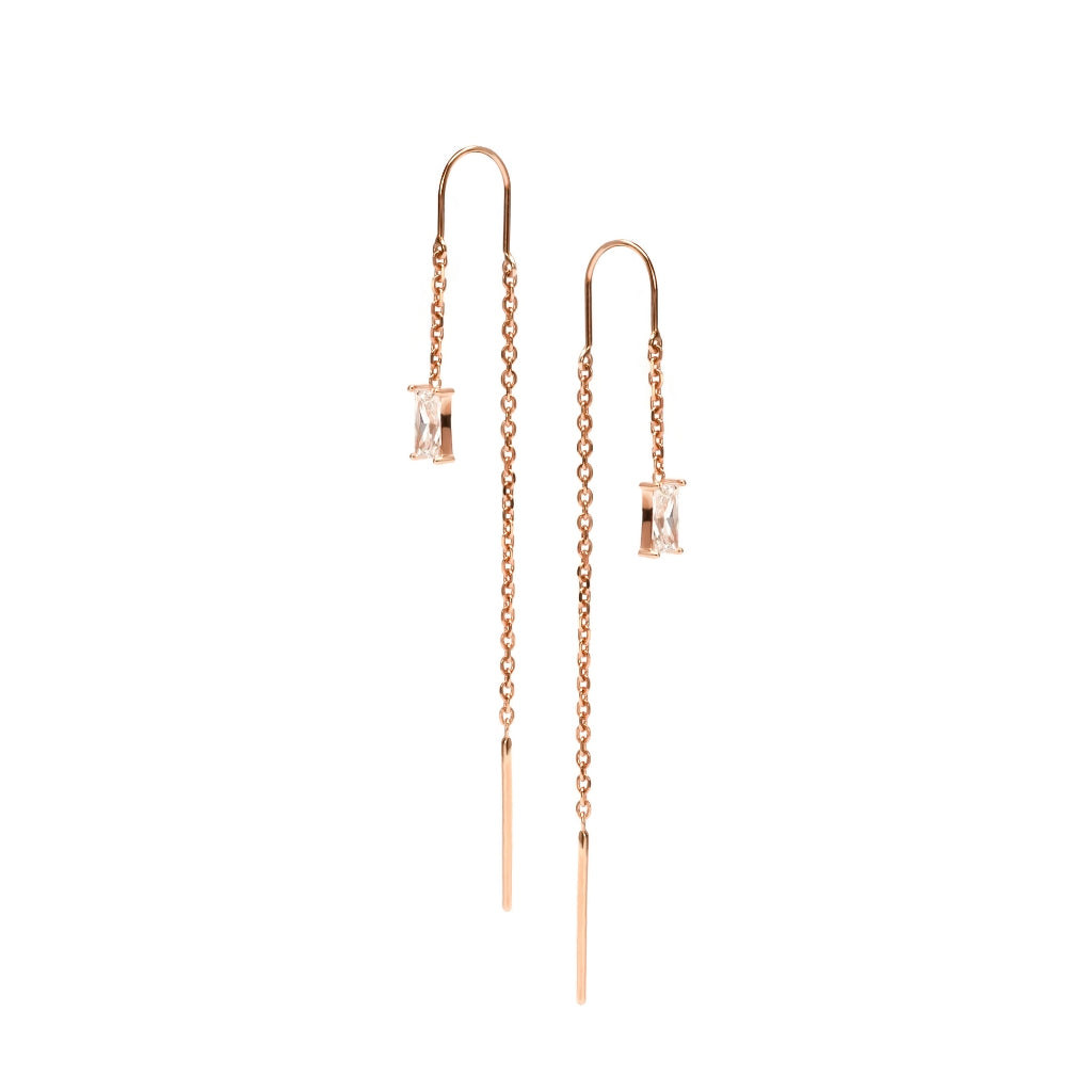 Anting Gantung Emas 7k - Gemma Gold Earring - Quadra Collection - Juene Jewelry