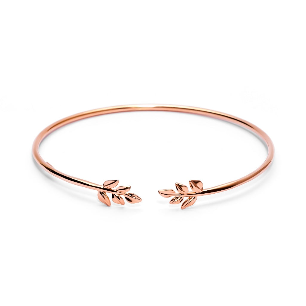 Gelang Emas 7k - Leaf Gold Bangle - Garden Collection - Juene Jewelry