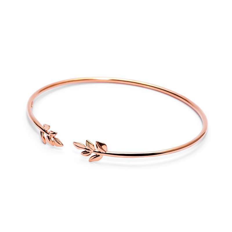 Gelang Emas 7k - Leaf Gold Bangle - Garden Collection - Juene Jewelry