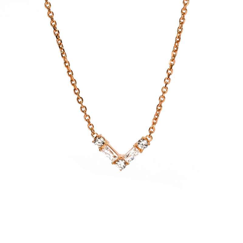 Kalung Serut Emas 7k - Elina Gold Necklace - Quadra Collection - Juene Jewelry