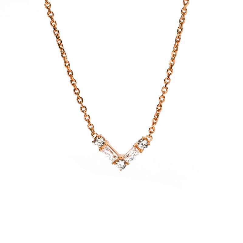 Kalung Serut Emas 7k - Elina Gold Necklace - Quadra Collection - Juene Jewelry - Juene