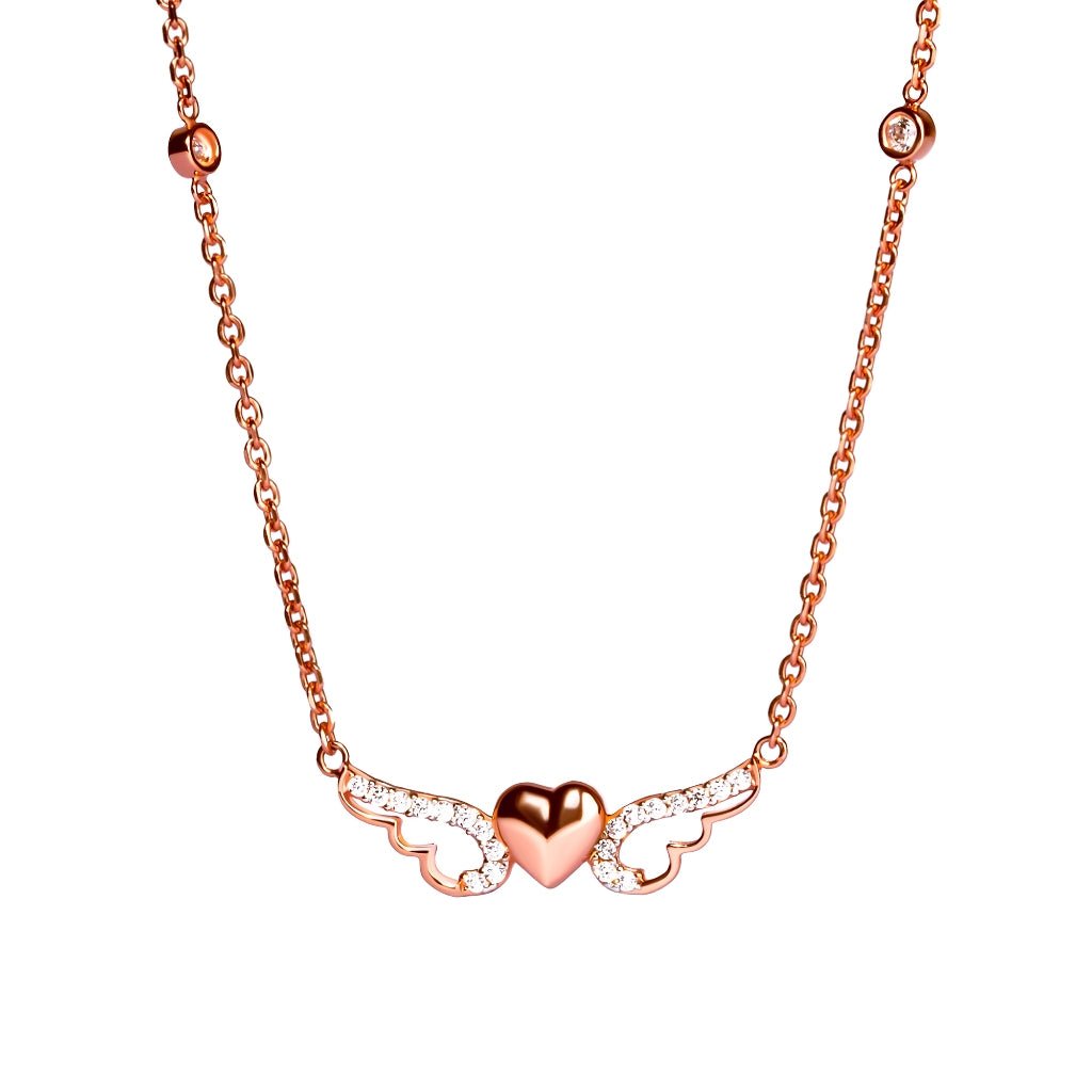 Kalung Serut Emas 7k - Heartwings Gold Necklace - Treasure Collection - Juene Jewelry - Juene